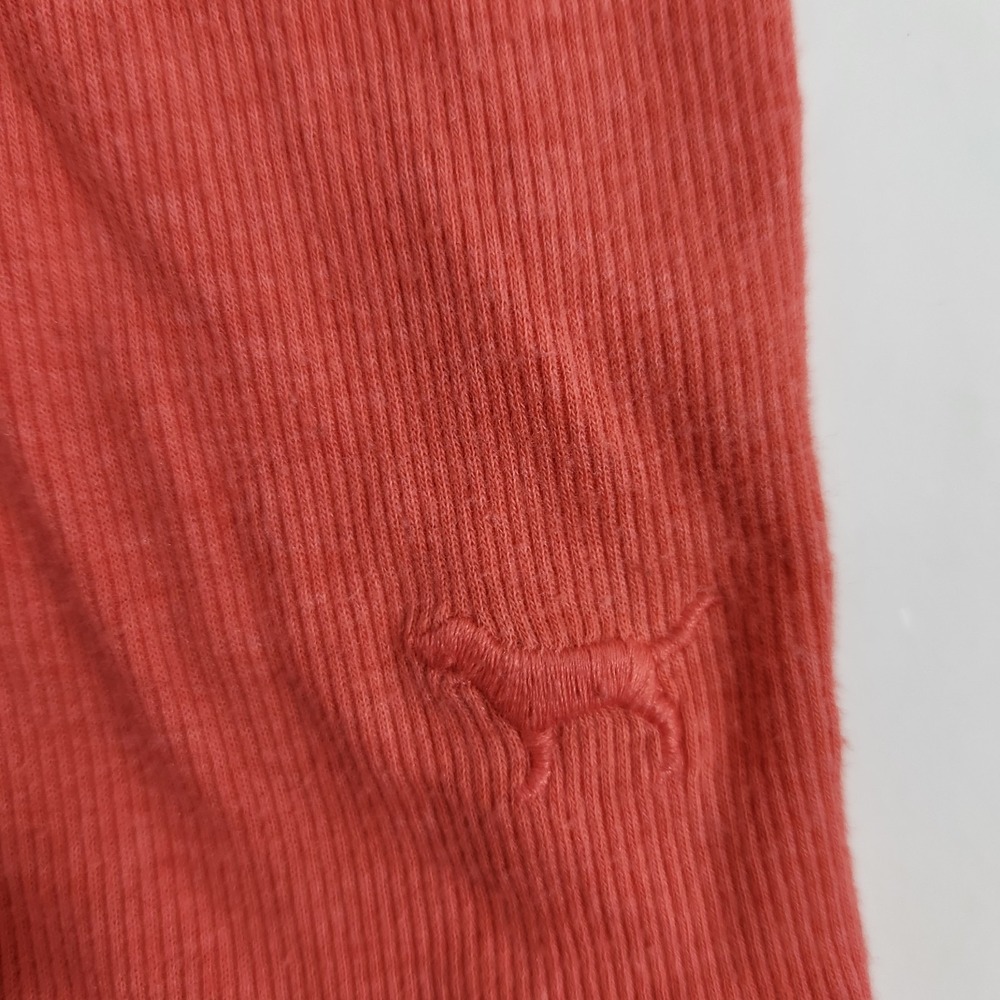 PINK Victoria's Secret XS Coral Ribbed Racerback Tank Top Stretch Y2K Casual Dog - Picture 4 of 6